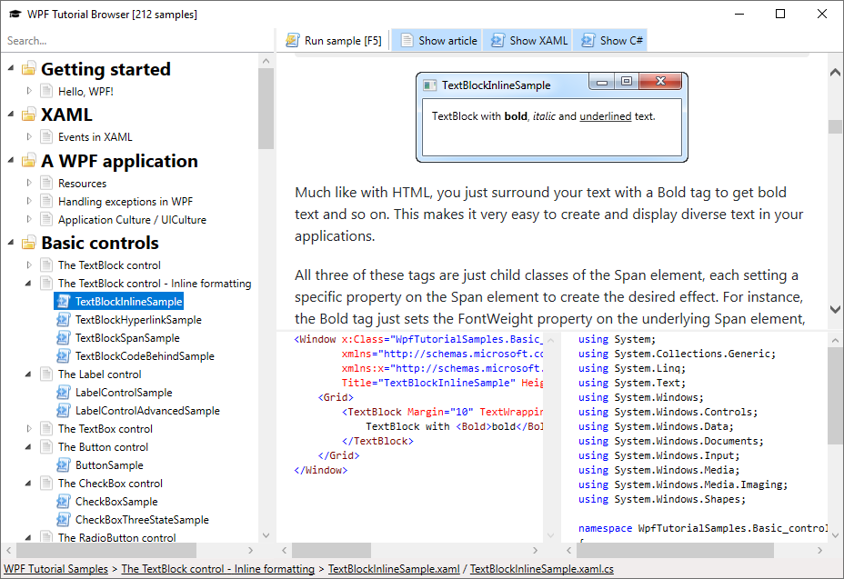 WPF Tutorial Browser